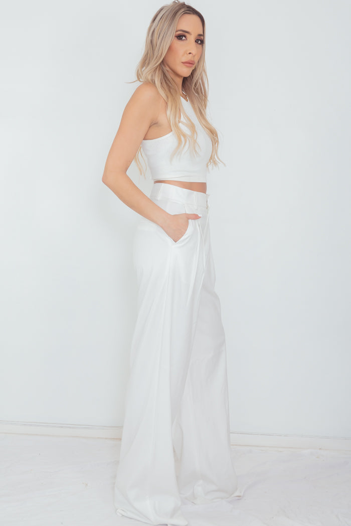 Pleated Wide Leg Pant