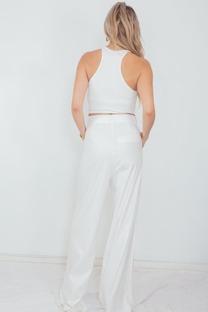 Pleated Wide Leg Pant