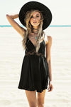 Lace Detail Mini Dress - Black