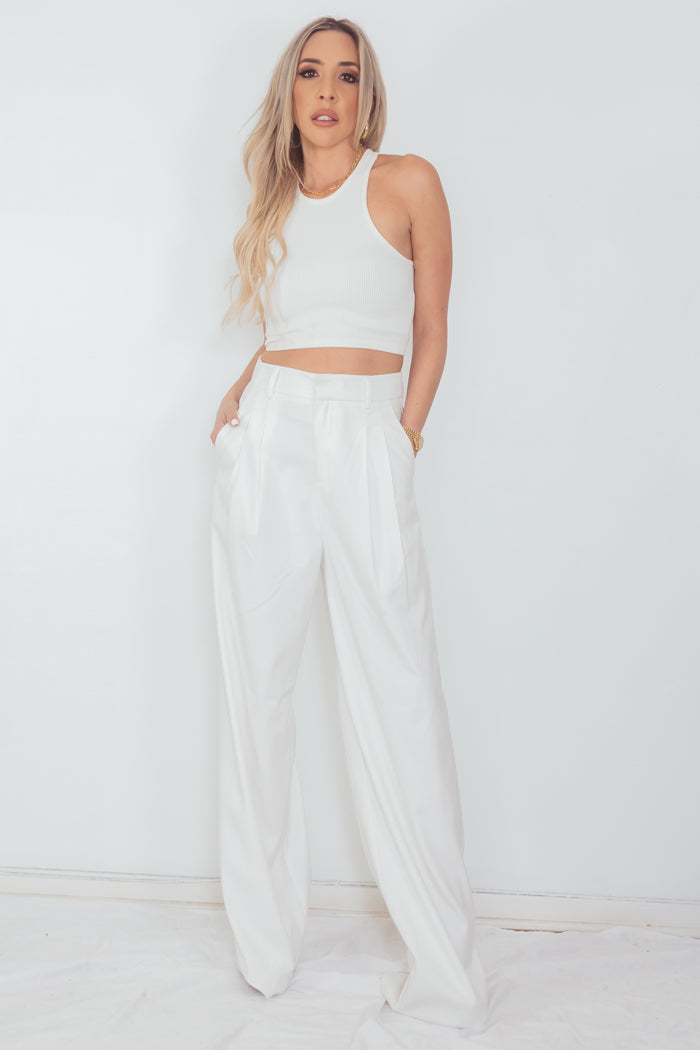 Pleated Wide Leg Pant