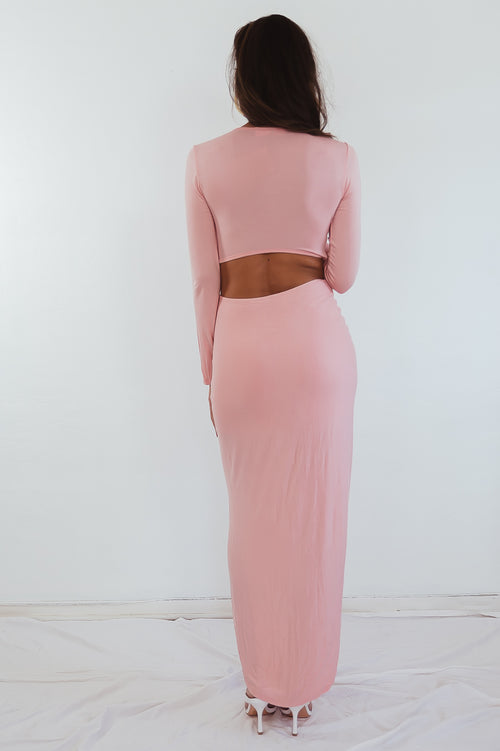 Lora High Slit Maxi Dress - Pink