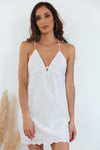Eyelet Detail Mini Dress