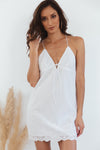 Eyelet Detail Mini Dress