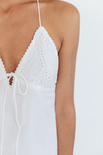Eyelet Detail Mini Dress