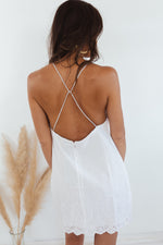 Eyelet Detail Mini Dress