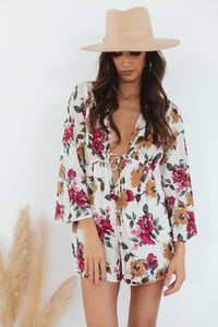 Floral Plunging-V Romper