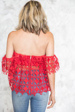 Off-Shoulder Crochet Top - Haute & Rebellious