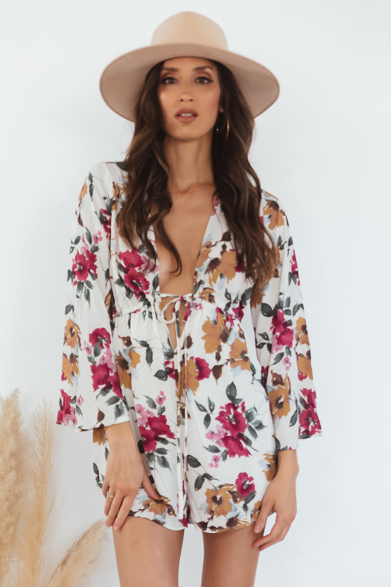 Floral Plunging-V Romper