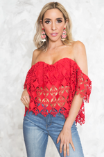 Off-Shoulder Crochet Top - Haute & Rebellious