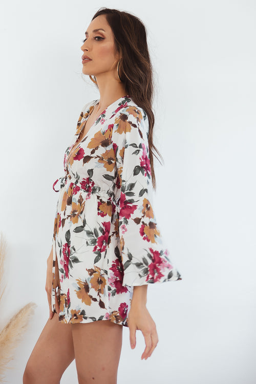 Floral Plunging-V Romper