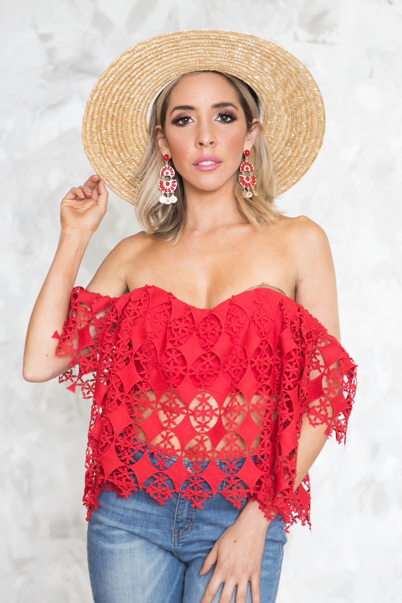 Off-Shoulder Crochet Top - Haute & Rebellious