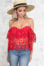 Off-Shoulder Crochet Top - Haute & Rebellious