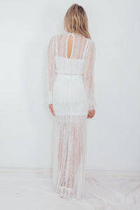 Long Lace Dress - White