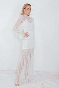 Long Lace Dress - White