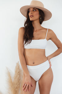 Sophia High Waisted Swimsuit Set - White