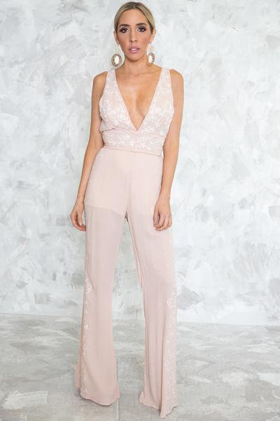 Sleeveless Embroidery Jumpsuit