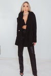 Terry Fur Coat Blazer - Black