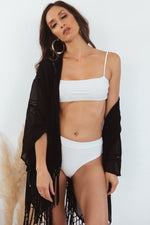 Playa Bonita Fringe Kimono - Black