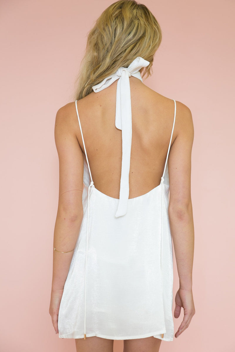 Emma Satin Slip Dress - White (old) - Haute & Rebellious