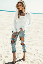 Mirela Ribbed Long Sleeve Top - Haute & Rebellious