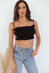 Heartless Open Back Crop Top - Black