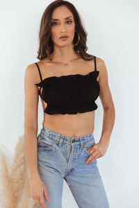 Heartless Open Back Crop Top - Black