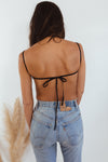 Heartless Open Back Crop Top - Black