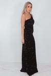 One-Shoulder Sequin Long Gown