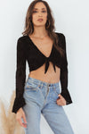 Wrap Velvet Crop Top