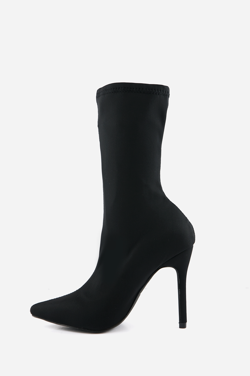 Pointy Sock Boots - Black