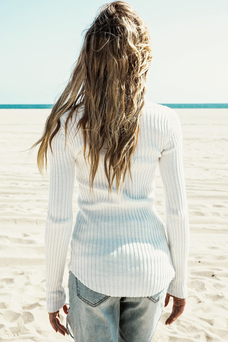 Mirela Ribbed Long Sleeve Top - Haute & Rebellious