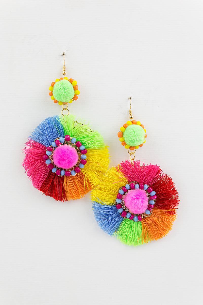 All of Me Fringe Earrings - Multi - Haute & Rebellious