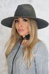 Litah Flat Brim Hat - Grey - Haute & Rebellious