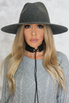 Litah Flat Brim Hat - Grey - Haute & Rebellious