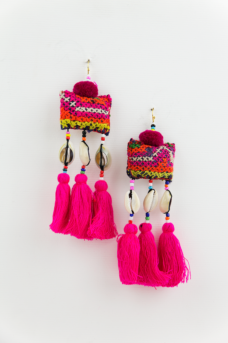 Indian Pouch Fringe Earrings - Haute & Rebellious