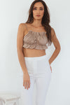 Heartless Open Back Crop Top - Taupe