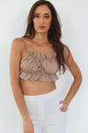 Heartless Open Back Crop Top - Taupe