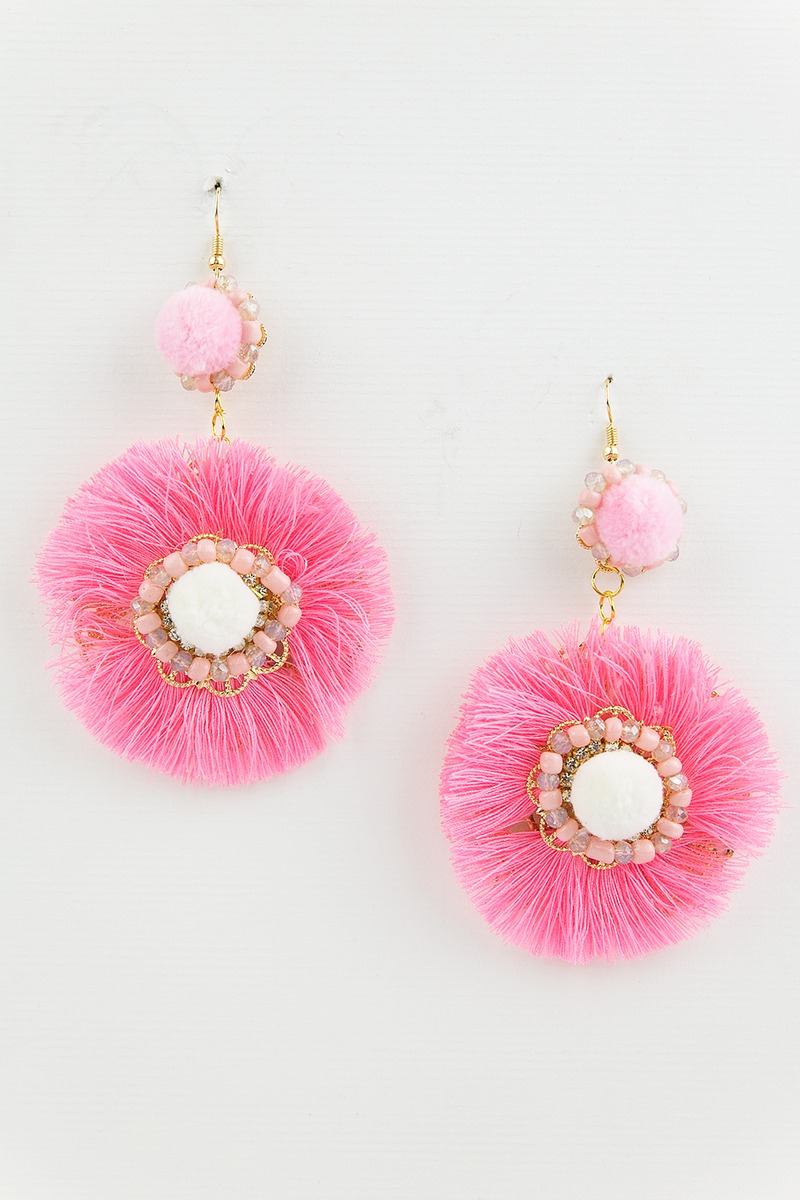 All of Me Fringe Earrings - Pink - Haute & Rebellious