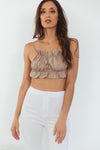 Heartless Open Back Crop Top - Taupe