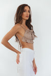 Heartless Open Back Crop Top - Taupe