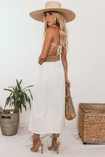 Button-Up Linen Maxi Dress