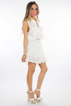SAGE LACE CONTRAST BUTTON-UP DRESS - Haute & Rebellious