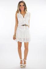 SAGE LACE CONTRAST BUTTON-UP DRESS - Haute & Rebellious