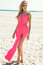 Nuri High-Slit Maxi Dress - Pink - Haute & Rebellious