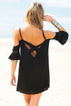 Rayla Off-Shoulder Dress - Black - Haute & Rebellious