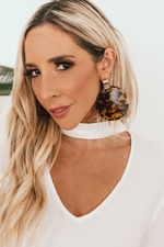 Tortoise Shell Circle Earring