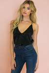 Satin Cami Top - Black