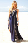 Malahna Tribal Linen Maxi - Navy - Haute & Rebellious