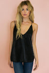 Satin Cami Top - Black