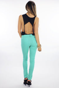 EVERITT SKINNY JEAN - Aqua - Haute & Rebellious